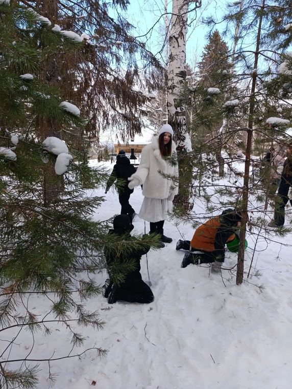 Игра в зимнем лесу
